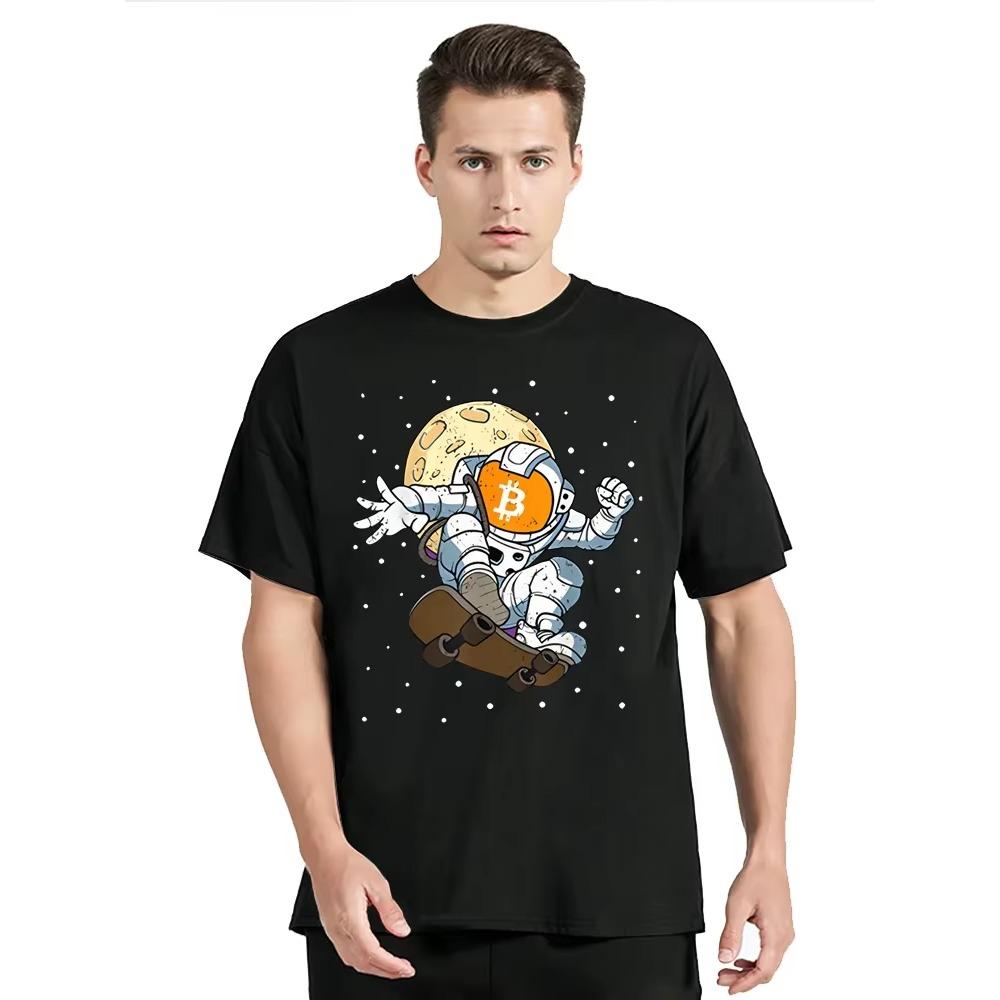 Astronaut Funny Print Graphic T-shirt  Hip Hop New Summer Fashion Streetwear Tshirt Men's Clothing O-neck Loose T Shirt