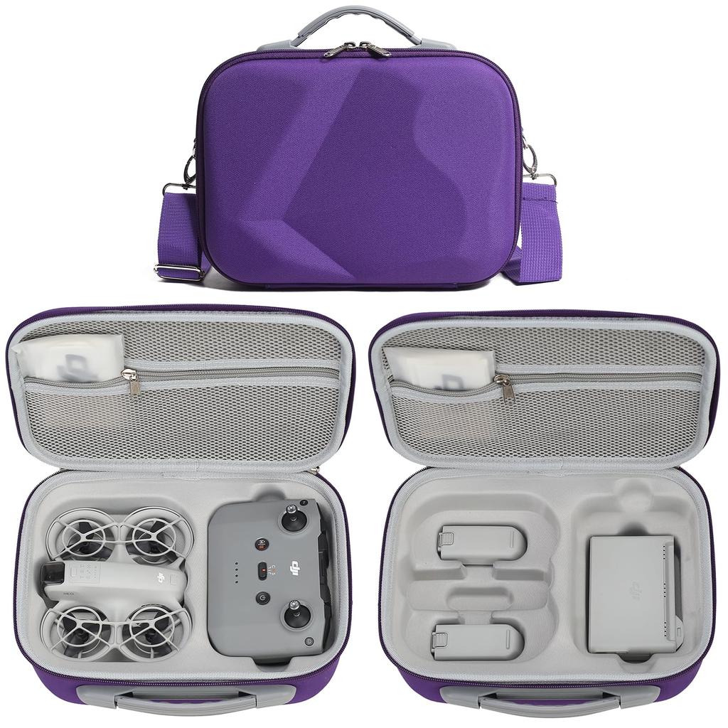 Maleta de Armazenamento para DJI Neo Fly More Combo, Bolsa de Ombro Rígida Portátil de Viagem para Drone DJI NEO, Baterias, Carregamento