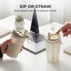 Transparent Plastic Tea Milk Coffee Mug Portable Cold And Hot Water Cup With Straw&Strainer Leak-proof Drinking Cup For Students