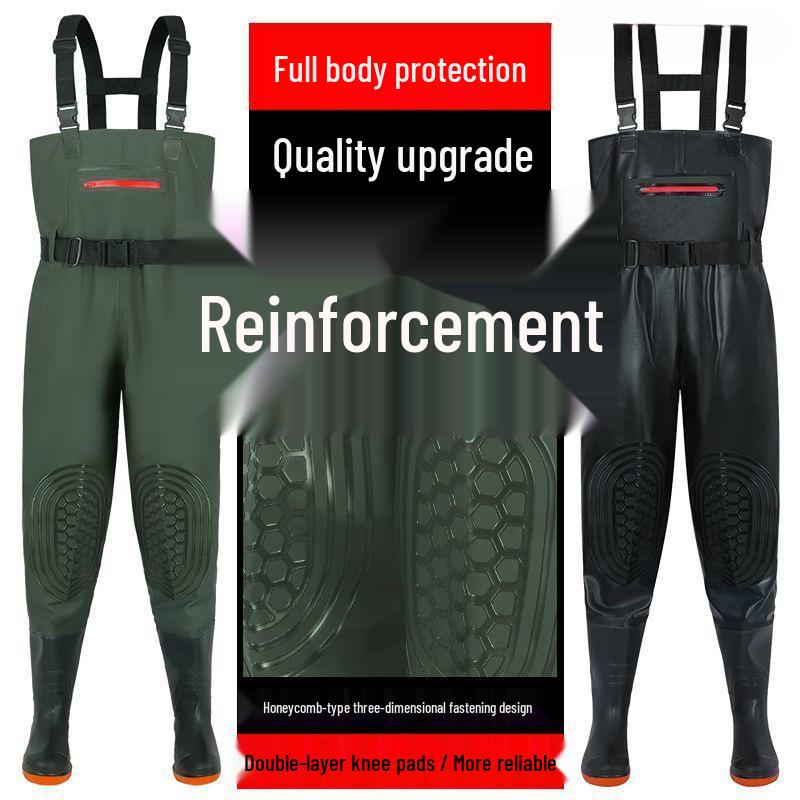 2025 Slitstarka Vattentäta Vaders med Halkskydd: Förtjockade Helfodrade Fiskebyxor för Herrar & Damer