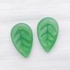 Set of 20 Mixed White, Green & Transparent Glass Leaf Charms for DIY Jewelry