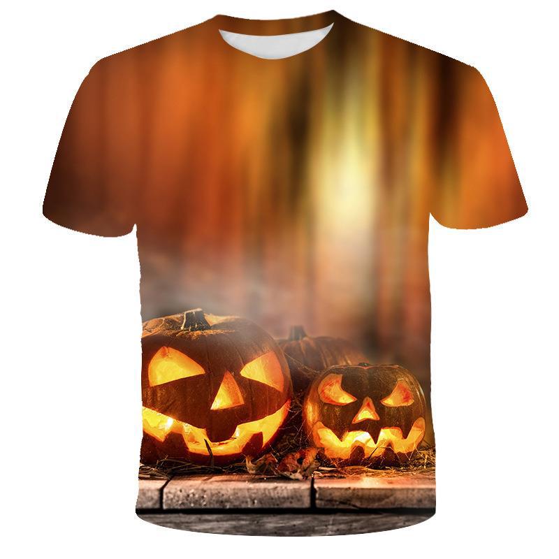 Halloween 3D Digital Printing Tee Shirts Men's Women's Loose Casual Short Sleeve T-shirt