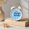 Super Loud Metal Bell Alarm Clock with Temperature & Date Display for Students Struggling To Wake Up, Silent Nighttime Watch.