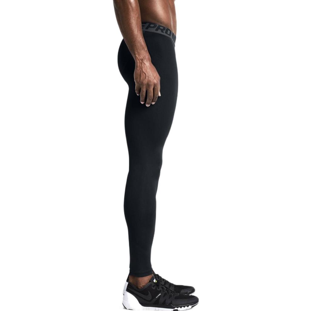 Nike Solid Logo Print Compression Fitness Pants Men Bottoms Black 703098-010