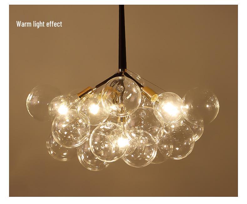 Nordic Romantic Bubble Lamp - Creative Glass Pendant for Children's Room, Living Room, or Restaurant.