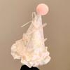 Cute Bow Pompom Birthday Hat Hair Clips Sweet Girl Headwear Party Hair Accessories Kids Photography Props