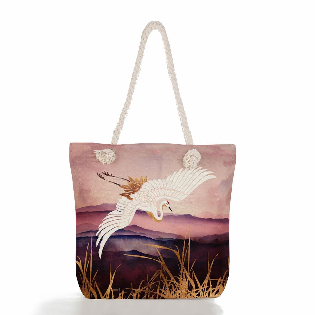 Animal Print Thick Rope Single-shoulder Beach Bag 7238