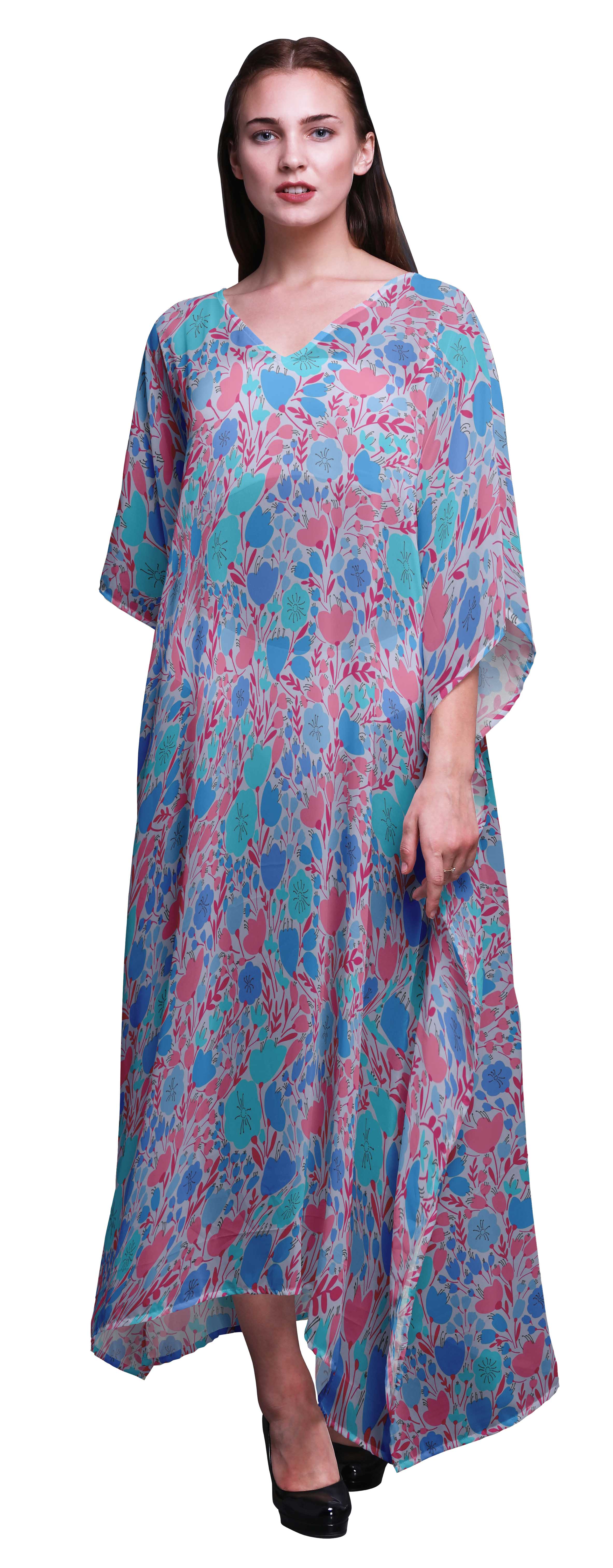 

Bimba Tie-Dye Ladies Kaftan Holiday Loungewear Maxi Dress Beach XL-3X бірюзові зелений колір
