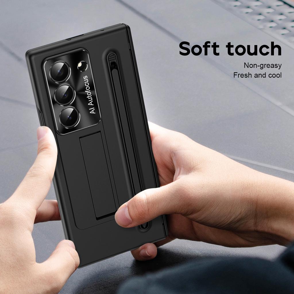 For Samsung Galaxy Z Fold6 5G Case PC Cell Phone Cover with Kickstand and Stylus Pen