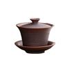 Purple Pottery knifeSancai Cover Bowl All Handmade Kung Fu Teacup Tea Bowl Household Purple Sand Large Single Brewing Teapot
