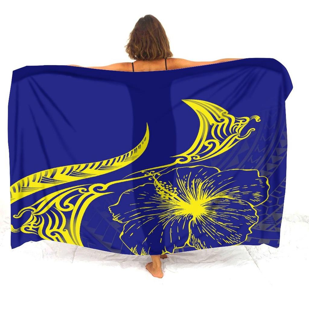Soft And Comfortable Fabric Summer Beach Holiday Sun Sarong All-In-One Cover Coat Polynesian Print Tailored Women'S Sarong