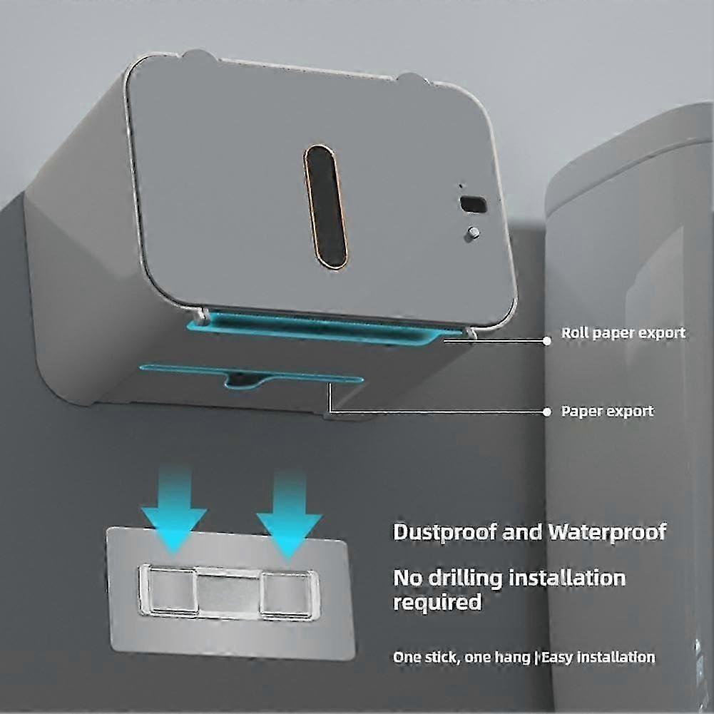Smart Touchless Toilet Paper Dispenser Wall Mounted Automatic Sensor Tissue Box Punch Hand Towel Dispenser Yellow