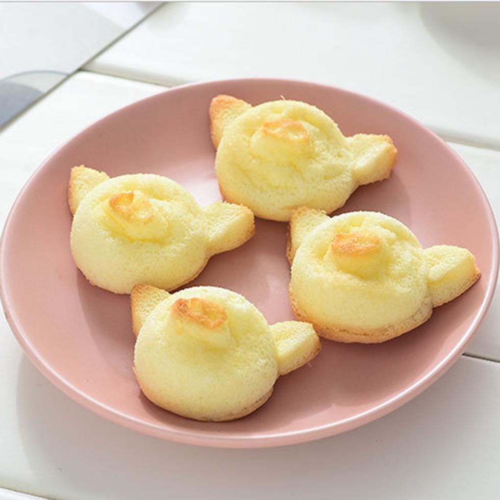 Kakiyi 4 Hole Cartoon Pig Animal Cake Mold Silica Gel Mould Bakeware Baking DIY Tools Accessories Fondant