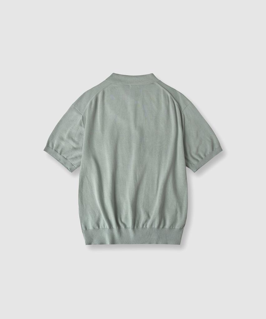 ASP Cotton Short Sleeve Collared Knit - Pale Mint