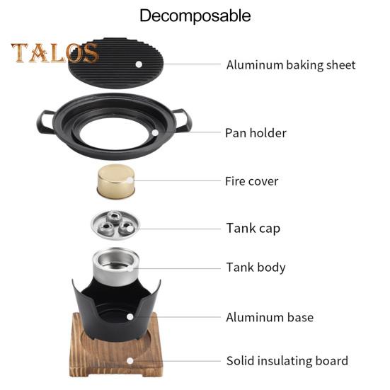 Mini BBQ Alcohol Stove Grill Japanese One Person Cooking Oven Non-Stick Outdoor BBQ Plate for Camping Picnic Multifunctional BBQ Tools