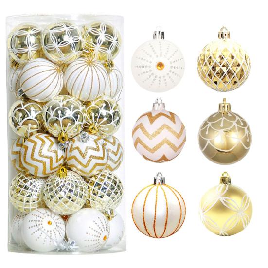 Pcs Christmas Balls Ornaments 2.4 Inch Small Shatterproof Plastic Balls