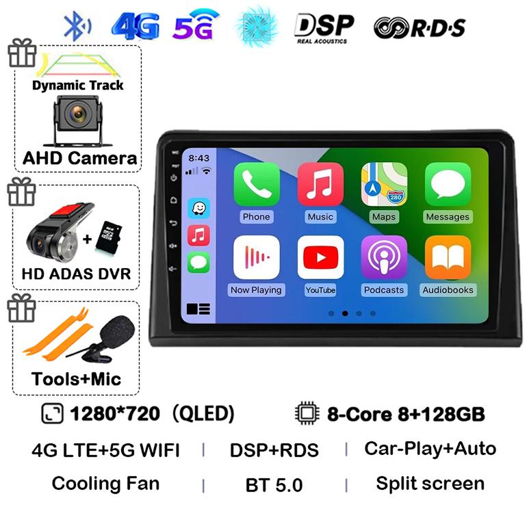 Android 14 Carplay Auto Car Radio For Renault Express 2021 Multimedia Video Player GPS Navigation Autoradio 360 Camera Stereo