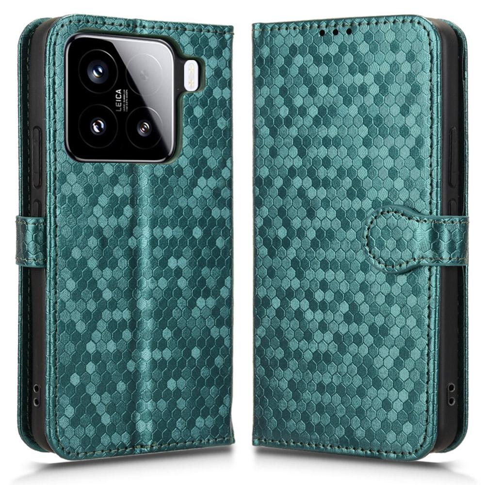 For Xiaomi 15 Wallet Case Dot Pattern Imprint PU Leather Phone Cover