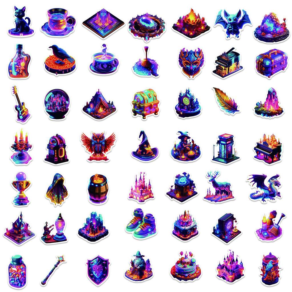 50 Cartoon Magic Tribe Graffiti Stickers Decorate Guitar Notebook Suitcase DIY Waterproof Party Stickers