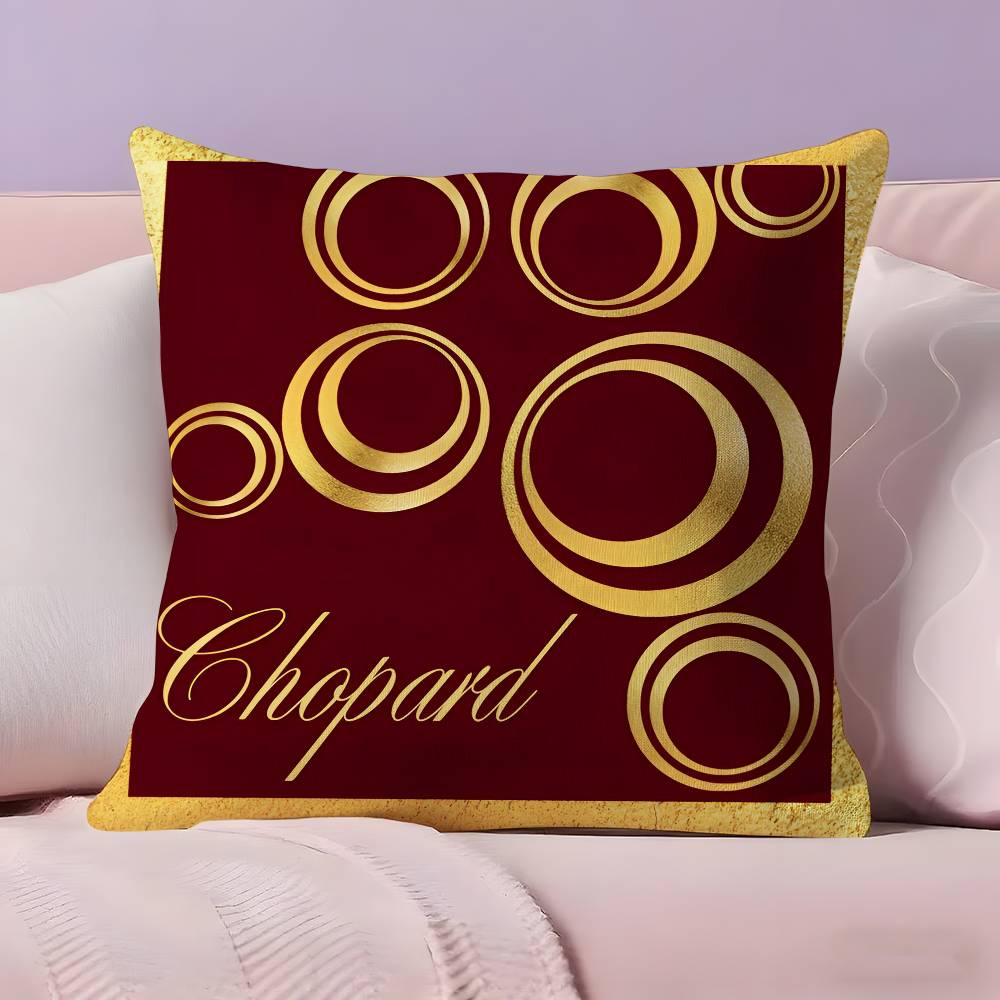 Brand C-Chopard Jewelry Pillow Case Anti-dustmite Pillowcase Invisible zipper silky short plush Sofa cushion cover