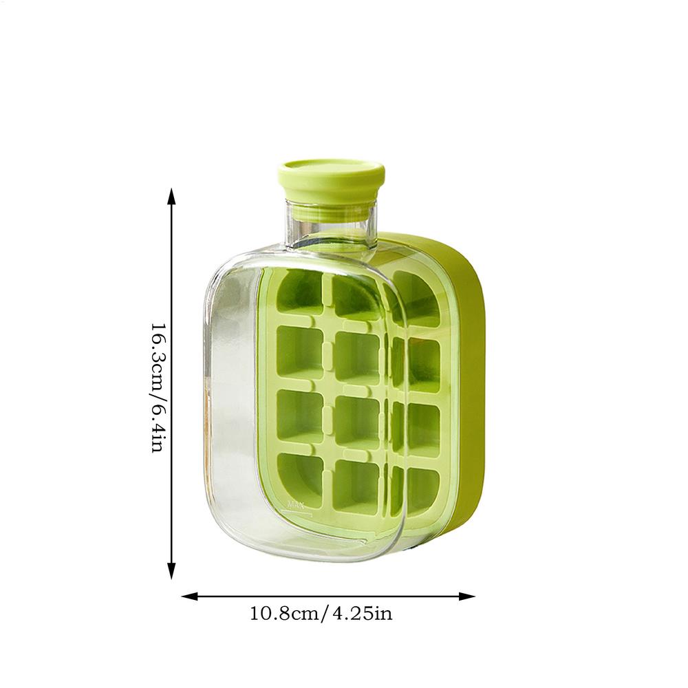 

Новинка 2-в-1 Складная бутылка для воды для приготовления льда Креативная форма для кубиков льда Кухонные барные гаджеты Инструмент для приготовления решетки для хоккея со льдом Чайник зелёный