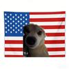 Cheems Pink American Flag Tapestry Funny Meme Wall Hanging for Bedroom Dorm Decor Perfect Gift for Dog Lovers