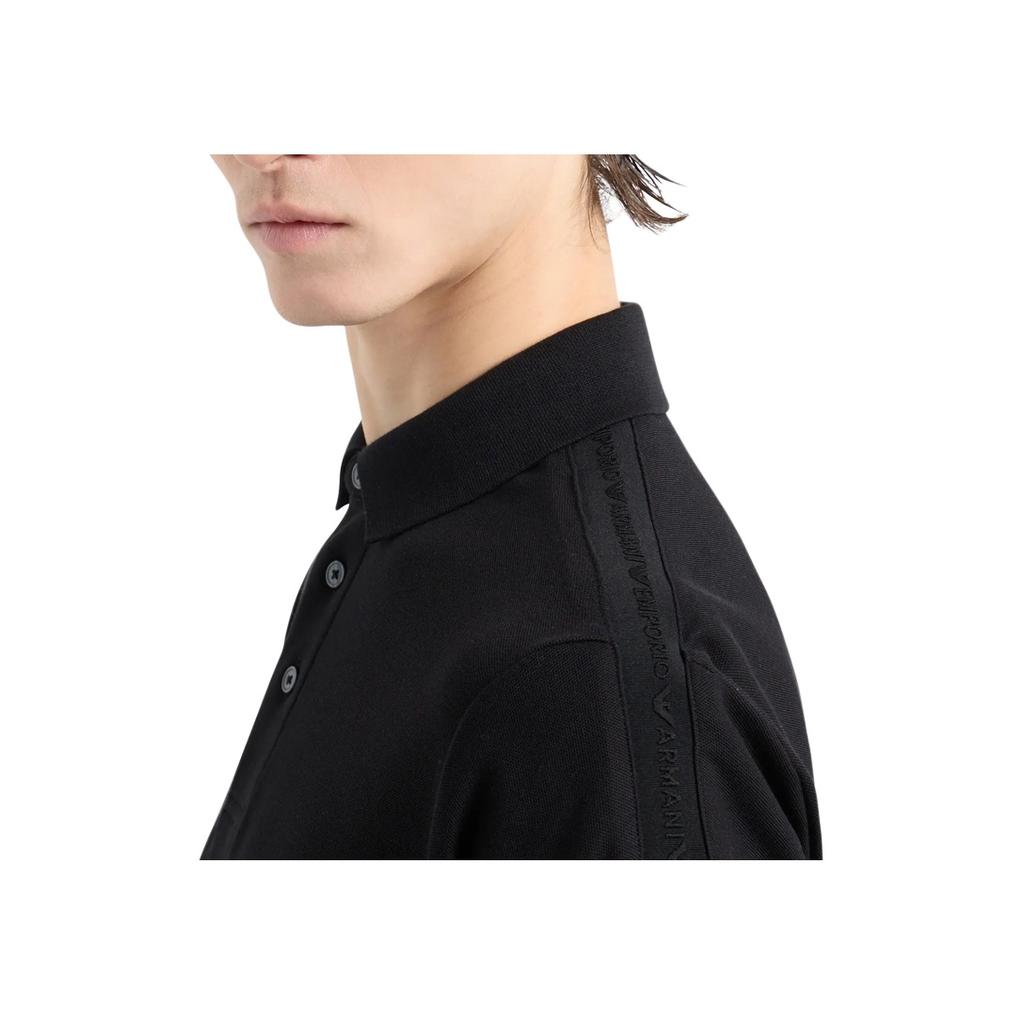 Emporio Armani Solid Color Embroidered Logo Strap Short Sleeve Polo Shirt Men tops Black 6D1F81-1JCYZ-0999