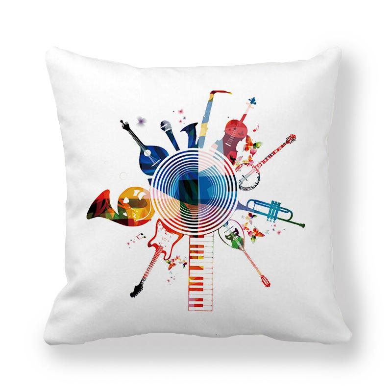 Guitar Butterfly Decorative Pillowcase Home Music Decoration Bedroom Living Room Sofa Pillowcase Music Note Cushion Cover