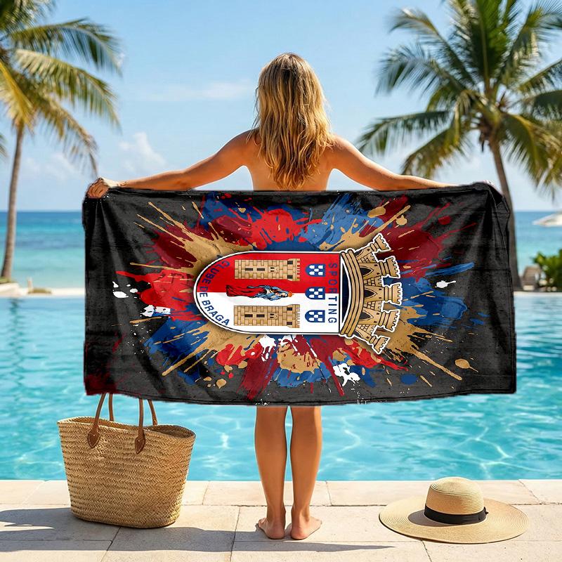 Braga FC Aufdruck Schnelltrocknendes Strandtuch Mikrofaser Saugfähig Tragbar Reise Schwimmtuch