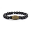 Simple Style Stone Bracelet Men Viking 8mm Lava Obsidian Beads Yoga Meditation Healing Braslet Pulseria Hombre Retro Accessories