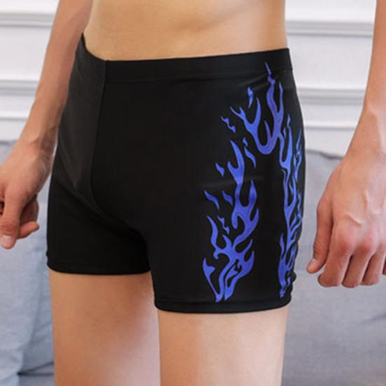 Men Swimming Trunks Quick Dry Soft Elasic Mid Waist Thin Plus Size Soft Breathable Slim Fit Printed Hot Spring Bathing Shorts Summer Beach Shorts