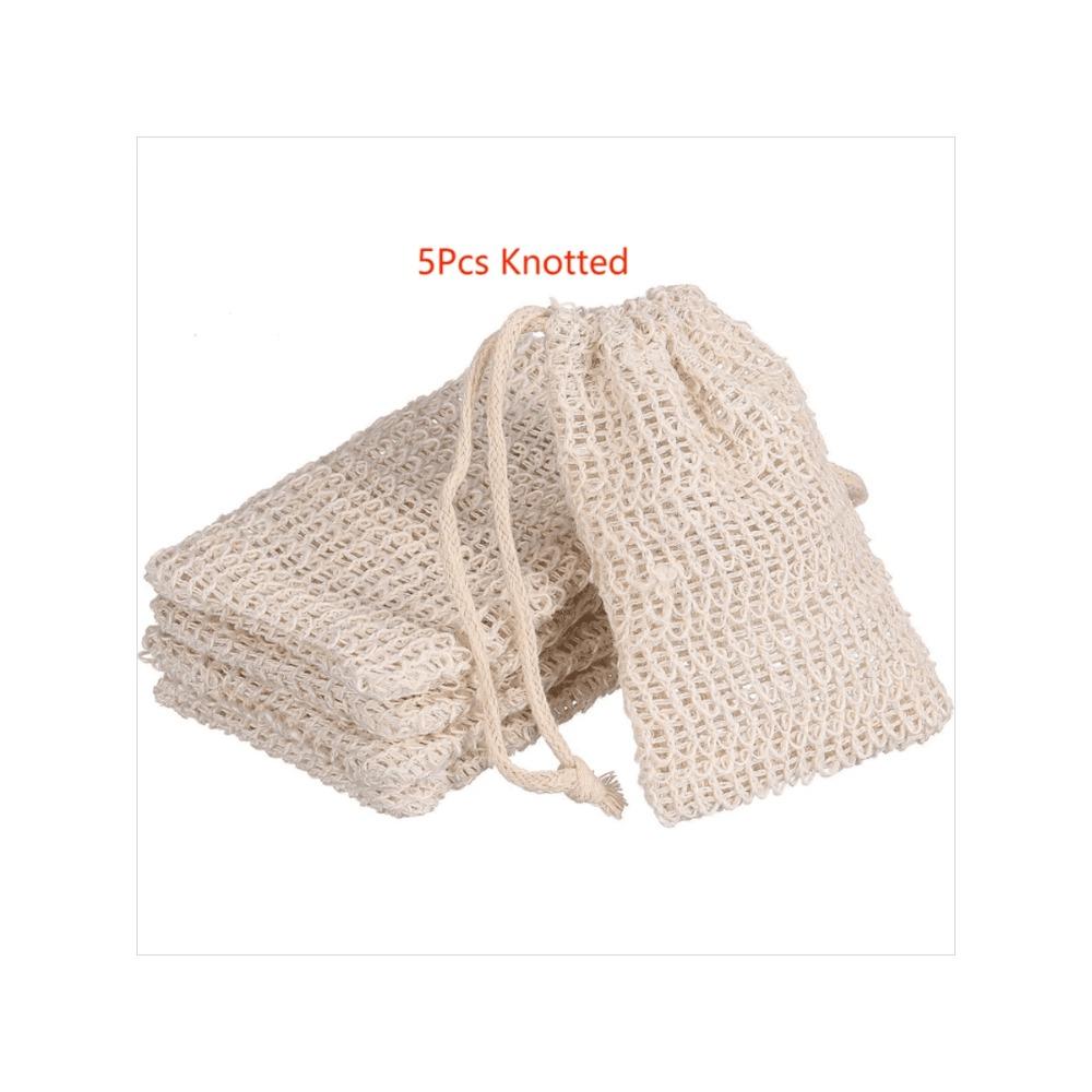Soap Saver Pouch, Sisal Soap Bag With Drawstring And, Soap Saver Bag, Knotted Shower Soap Bag For Foaming And Drying, Bathroom Accessories
