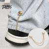 Trouser Leg Clips 2Pcs Magnetic Clothing Pin for Shortening Pants Legs, Button Clip Legs Shirt Sleeves Hems, Clothes Decorative with Chain No
