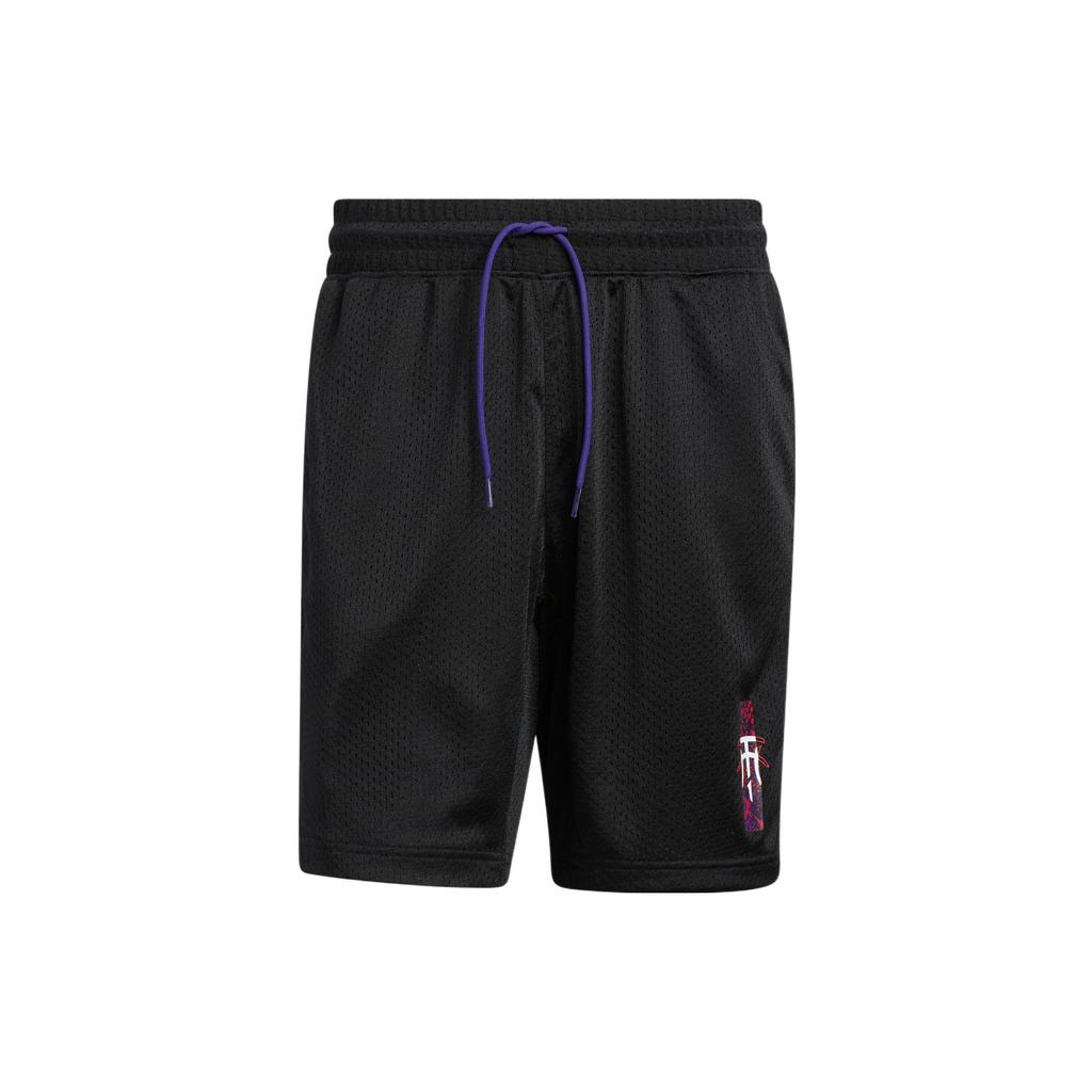 Adidas Striped Print Lace-Up Sports Shorts Men Bottoms Black HS8517