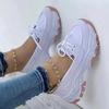 Large Size Single Shoes Women's Spring and Autumn New Round Head Thick Sole Low Top Lace-up Flat Bottom Casual Sports Shoes