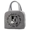 Travel Portable Food Thermal Insulated Children Picnic Waterproof Oxford Zipper Breakfast Thermal Bag Garland Letter Pattern Bag