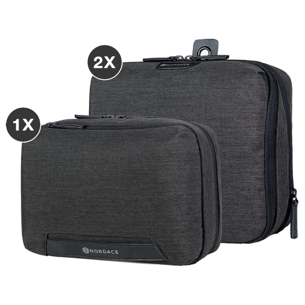 Nordace Travel Packing Organizer Unisex 2 Packing Cubes 1 Wash Pouch Durable Waterproof Set, - & - & (Black)