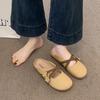 Baotou Half Slippers Women's Summer Wear New One-pedal Women's Shoes Half-support Single Shoes Flat Mary Jane Cool Slippers