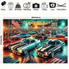 Classic American Car Culture Tapestry Retro Muscle Cars Wall Hanging