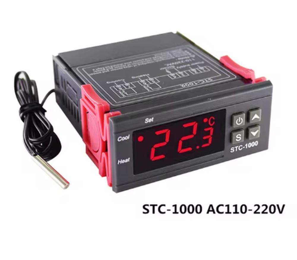 STC-1000 Digital LED Temperature Controller Heating Cooling Centigrade Thermostat 2 Relays Output with NTC Sensor Probe 12v 24v