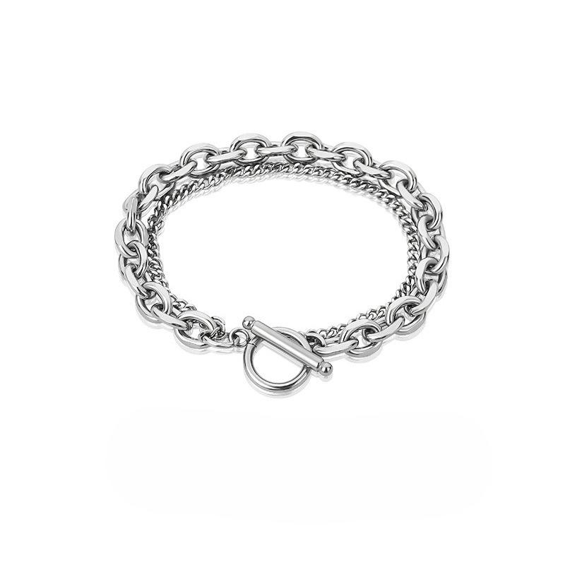 Hand bracelet - A niche design in a minimalist style, suitable for masculine decoration. Simple titanium and steel men's jewelry.