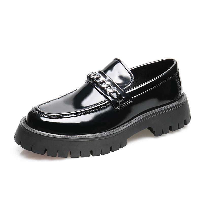 [Order] British Platform Chain Loafers Men's Doudou Shoes Loafers Large Size Foreign Trade