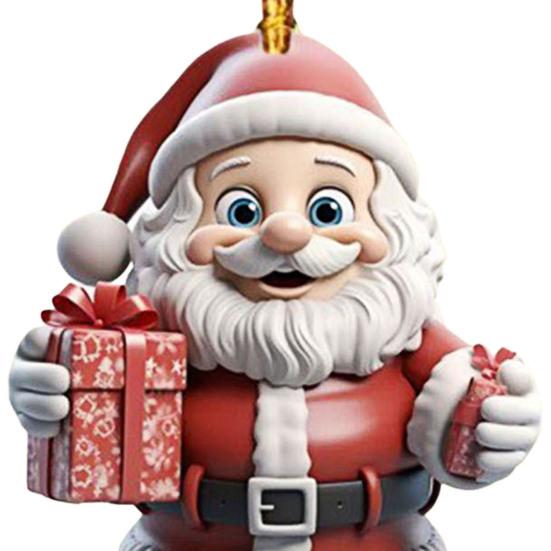 2/7 ks Vánoční Santa Claus Závěsná Dekorace Sváteční Párty Zimní Vánoční Strom 2D Plochá Akrylová Kreslená Závěsná Ozdoba Otec Vánoc