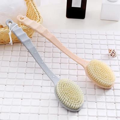 1 st Badborste med långt skaft Mjuk Kroppsskrubb Hudmassager Duschskrubber Kroppsrengöringsborste Exfoliering Badrumstillbehör