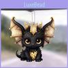 Acrylic Surface Flat Black Dragon Pendant With Cartoon Style For Use Gift