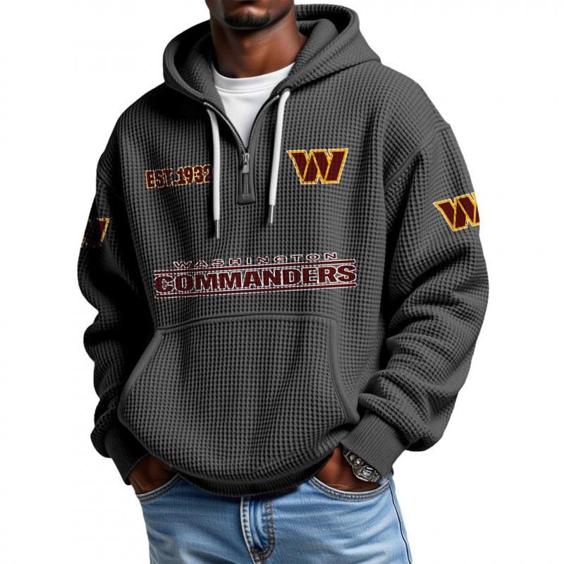 Mens Zip-Up Hoodie NFL Collection Streetwear Loose Fit Casual Sweatshirt Fall