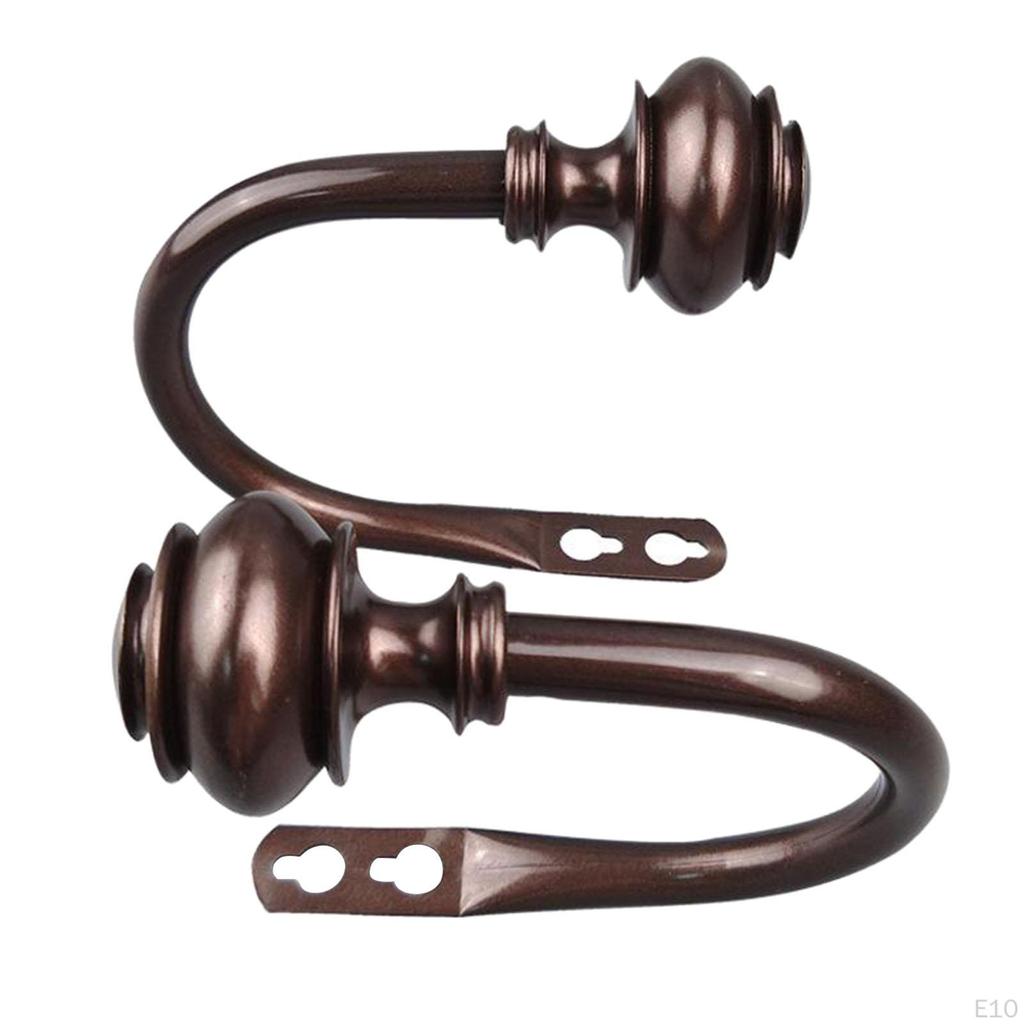 Buy 1Pair Curtain Rods Drapery Holdbacks Iron Holders Black at