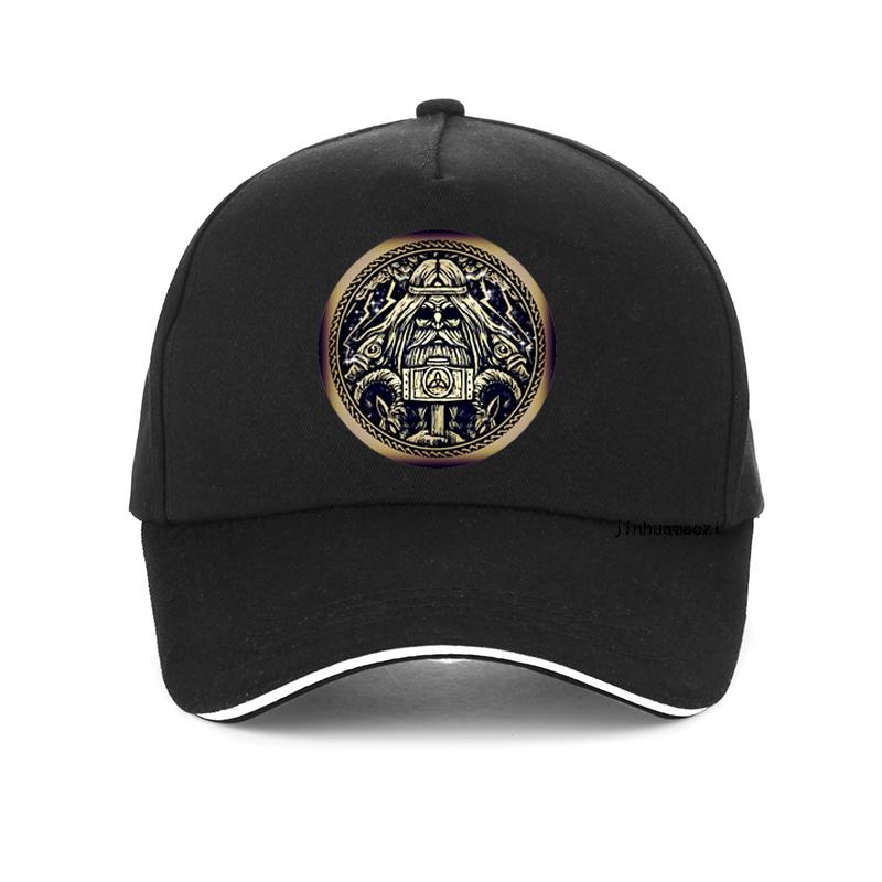 Viking Amulet Print Baseball Cap Thor With Hammer Hip Hop Cap Tv Show Vikings Dad Hat Norse Pagan Talisman Unisex Snapback Hats