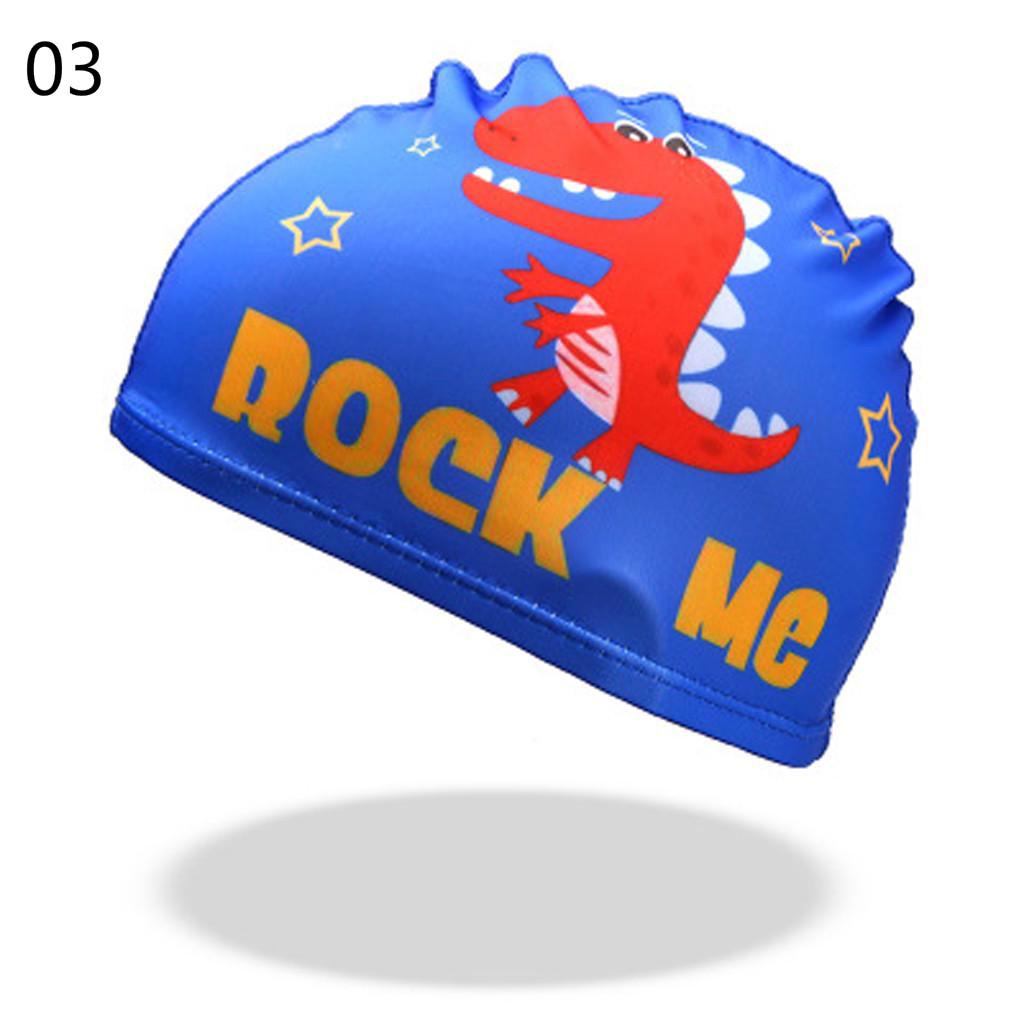 Kids Cartoon Print Swimming Cap for Girls and Boys Comfortable Waterproof