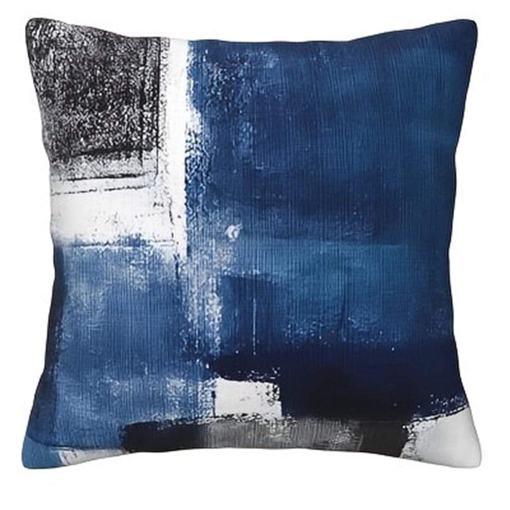 

Blue Gray Brushstroke Pillow Cases - Contemporary Artistic DesignLiving room sofa cushion cover, bedroom room decoration 16x16Inch